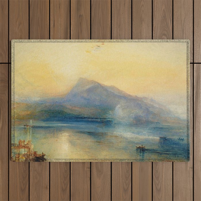 Joseph Mallord William Turner - The Dark Rigi, the Lake of Lucerne, Showing the Rigi at Sunrise Outdoor Rug