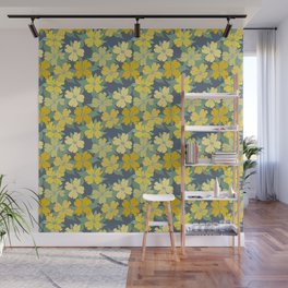lemon yellow and blue grey flowering dogwood symbolize rebirth and hope Wall Mural