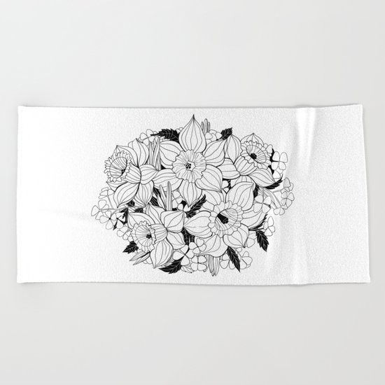 Daffodil bouquet Beach Towel