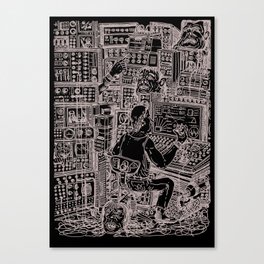 Quarantine heads on synthesizer production Canvas Print