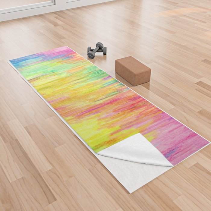 Rainbow Pastel Color Blend Yoga Towel