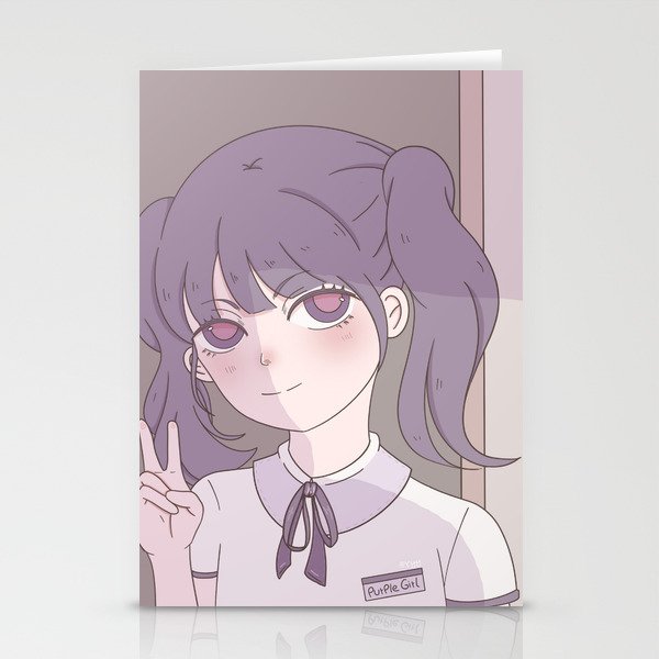 anime girl Stationery Cards