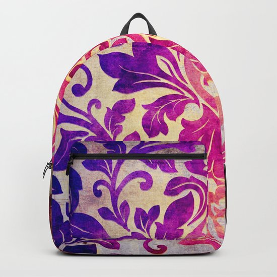Purple Damask Pattern Backpack