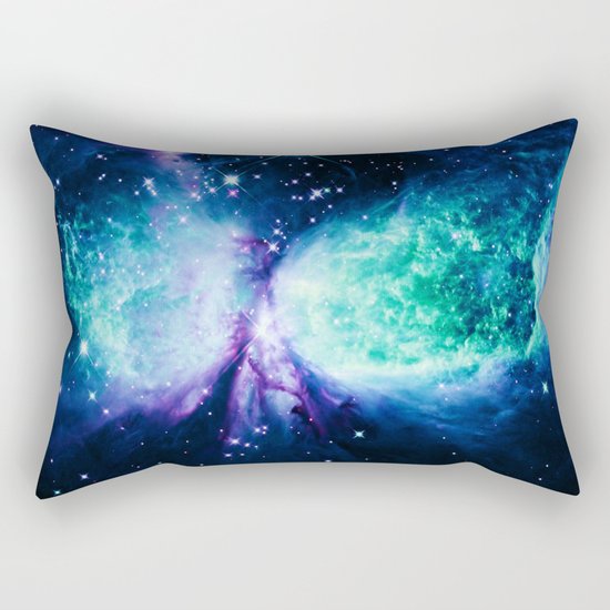 Space Galaxy : A Star is BORN Violet Mint Green Blue Rectangular Pillow
