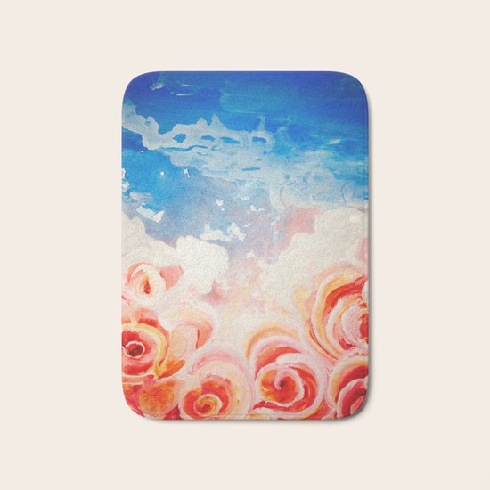 Peachy Roses Bath Mat