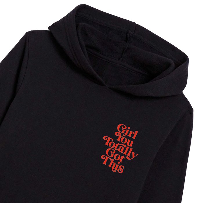 Girl You Totally Got This in white lilac and ruby red Kids Pullover Hoodie