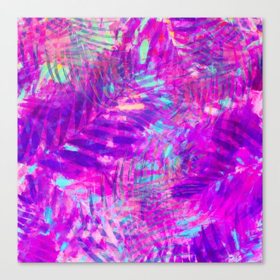 Colorful abstract palm leaves 3 Canvas Print