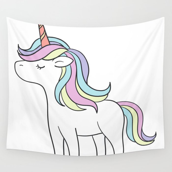 Unicorn Emoji Wall Tapestry