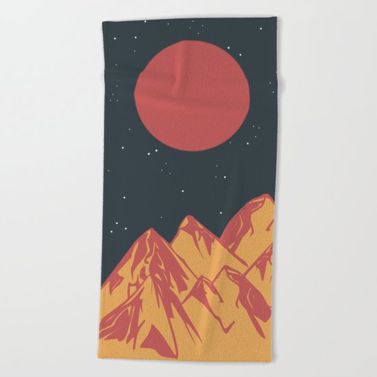 galactic mountains Beach Towel