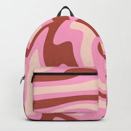 Pink Swirl Retro Cute 70s Liquid Backpack