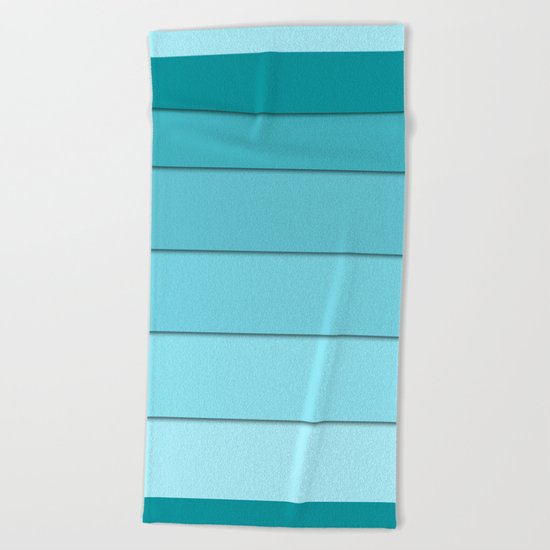 Colorful geometric striped pattern in shades of blue . Beach Towel
