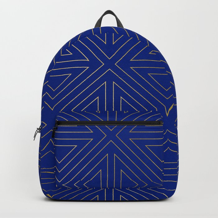 Angled Blue Gold Backpack