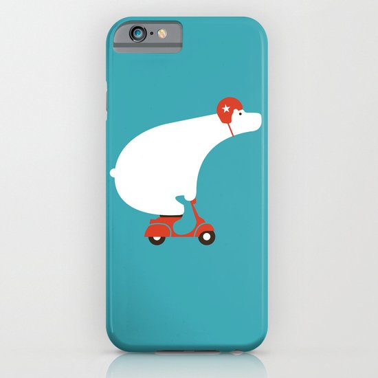 Polar bear on scooter iPhone & iPod Case