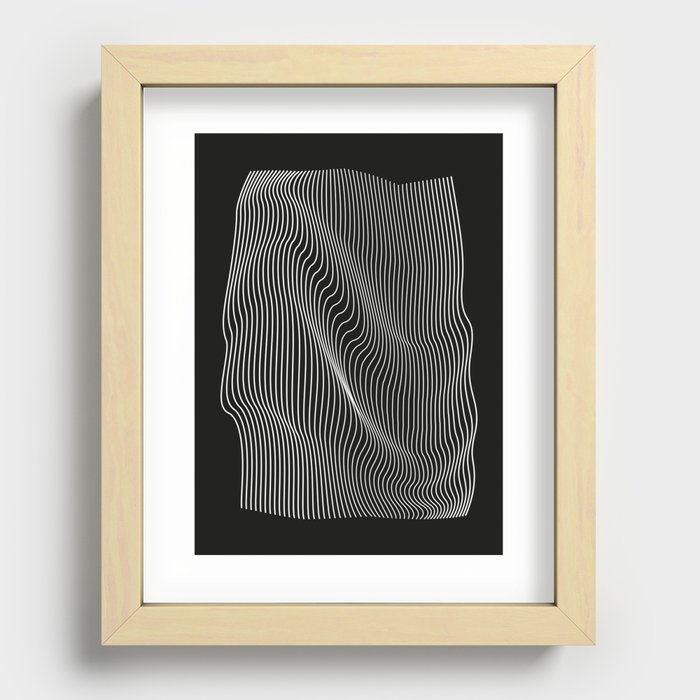 Minimal curves black Recessed Framed Print