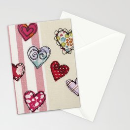 Embroidered Heart Illustration Stationery Cards