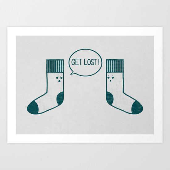 Angry Sock Art Print