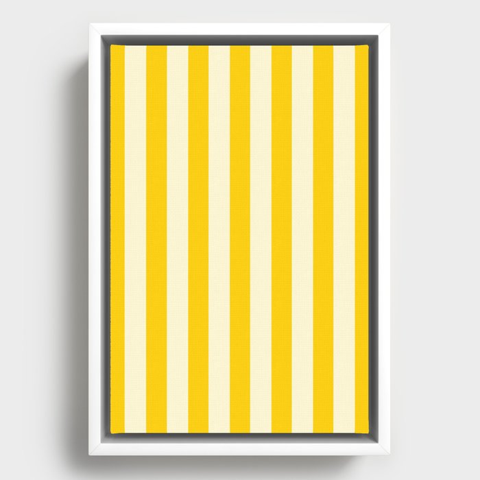 Lemon Cake Stripes Framed Canvas