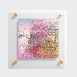 Colorful Memphis City Map Floating Acrylic Print