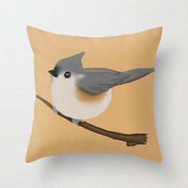 Tufted Titmouse Graphic Throw Pillow