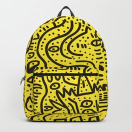 Yellow Graffiti Street Art Posca  Backpack