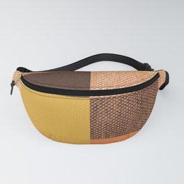 Fall Mustard Orange Golden Brown Checkered Gingham Patchwork Color Fanny Pack