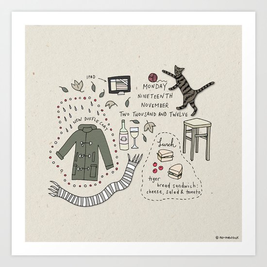 Monday Nineteeth November Art Print