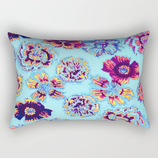 flowers on turquoise Rectangular Pillow