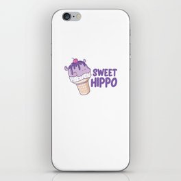 Sweet Hippo Ice Cream Cute Kawaii Aesthetic iPhone Skin