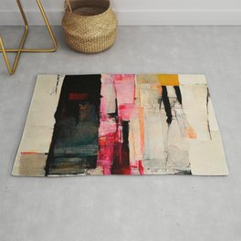 Title "Prime Magma". Colorful abstract painting. Pink modern art.  Rug