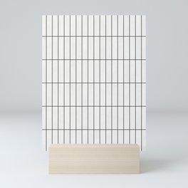 Rectangular Grid Pattern - White Mini Art Print
