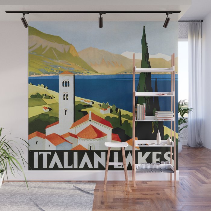 Vintage Travel Poster - Italian Lakes Wall Mural