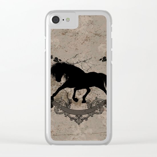 Horse silhouette Clear iPhone Case
