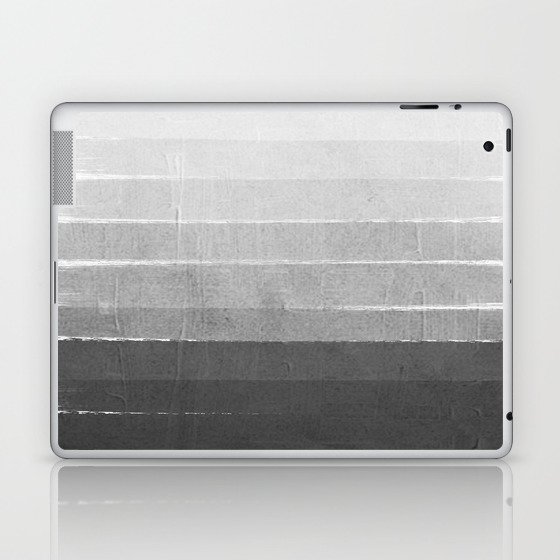 Brushstroke - Ombre Grey, Charcoal, minimal, Monochrome, black and white, trendy,  painterly art  Laptop & iPad Skin