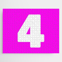 4 (White & Magenta Number) Jigsaw Puzzle