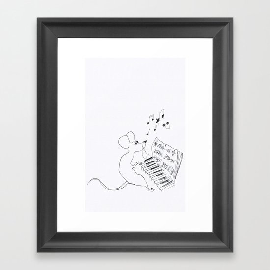 mouse pianist Framed Art Print