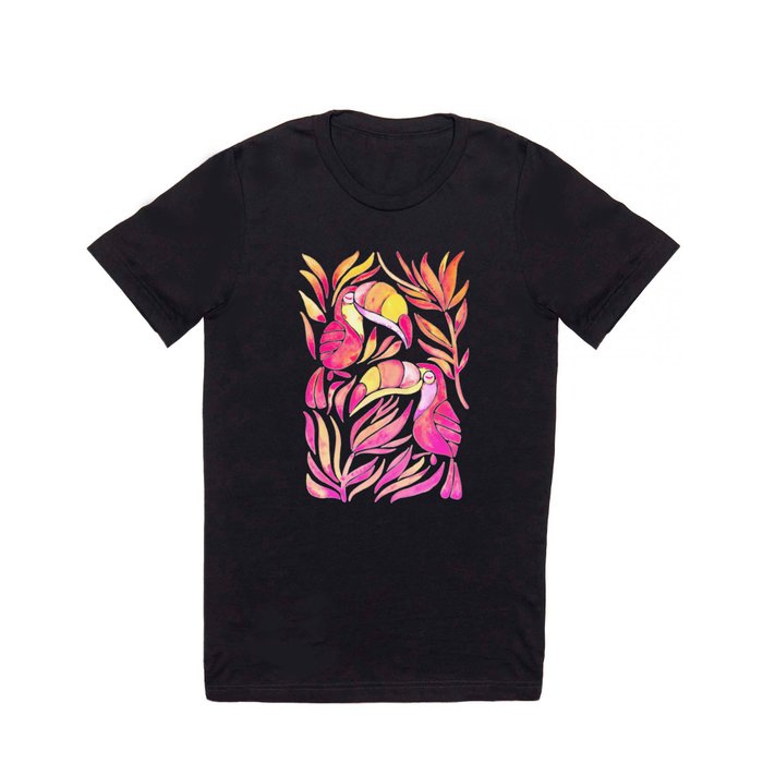 Tropical Toucans – Pink & Melon Ombré T Shirt