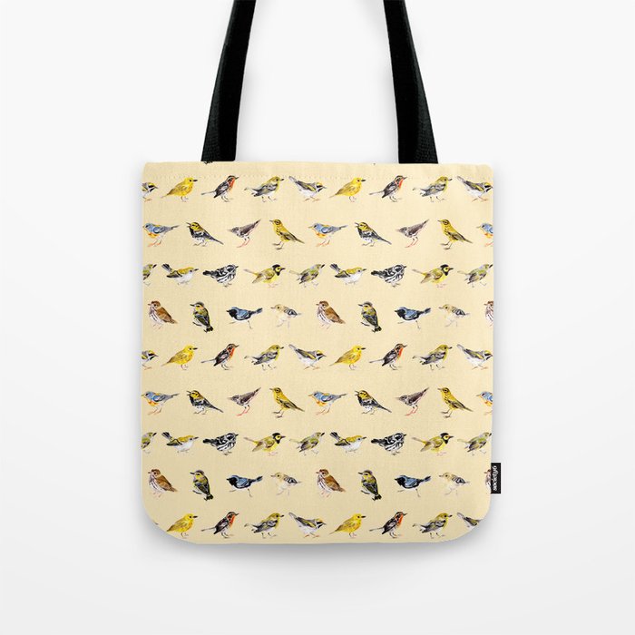 Warbler and Vireos on Yellow Tote Bag