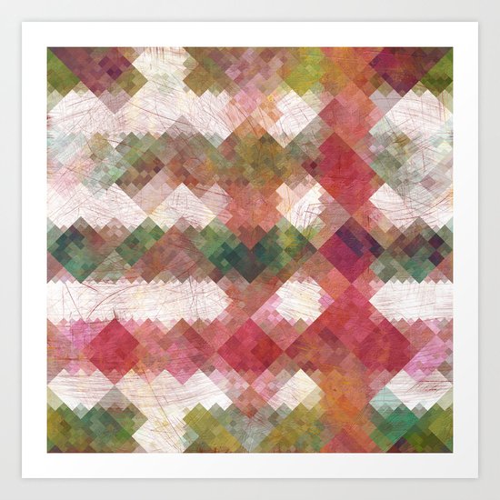 Aztec Vintage Pattern 04 Art Print