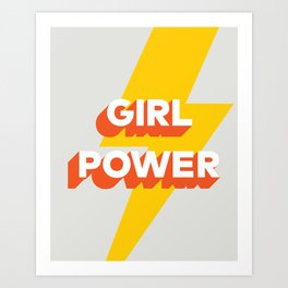 Girl Power // in Orange Grey 2 Art Print
