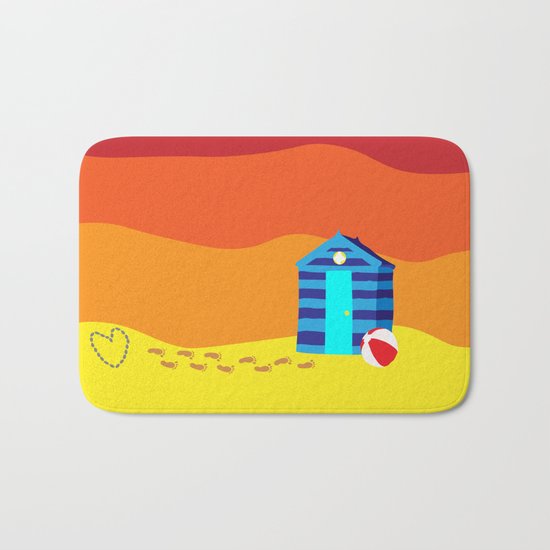 A Message in the Sand at Sunset Bath Mat