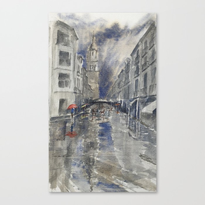Rainy day in Salamanca Canvas Print