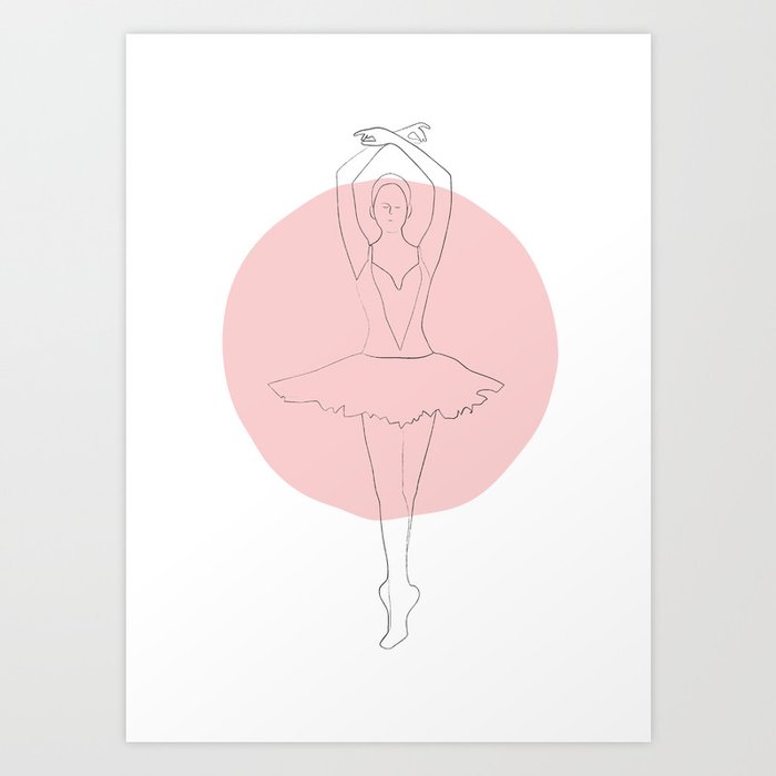 Ballet Dancer Illustration Art Print