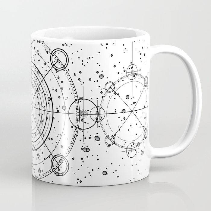 Science fiction style sacred geometry circle with celestial map Coffee Mug