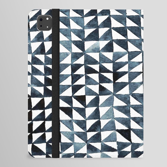 Triangle Grid slate blue iPad Folio Case