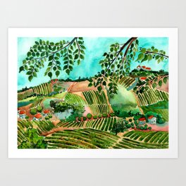 Italian Vineyard Landscape Art Print