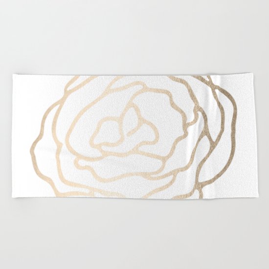 Flower in White Gold Sands Beach Towel