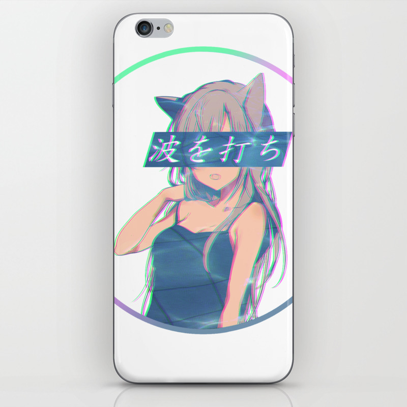 Waves Sad Anime Japanese Aesthetic Kawaii Girl Iphone Skin By