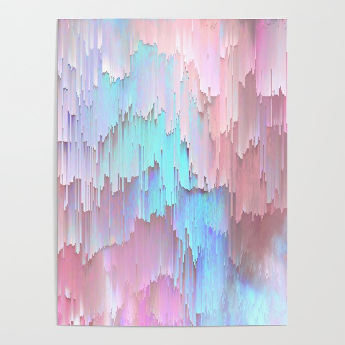 Pastel Glitches Fall Poster