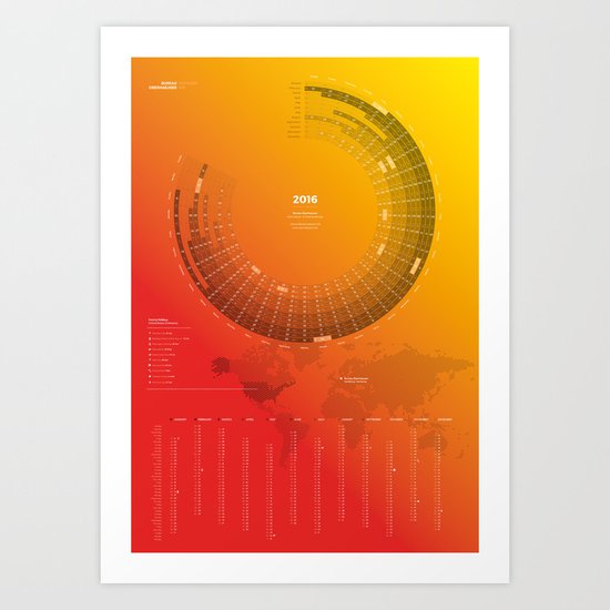 Bureau Oberhaeuser Calendar 2016 orange, english Art Print