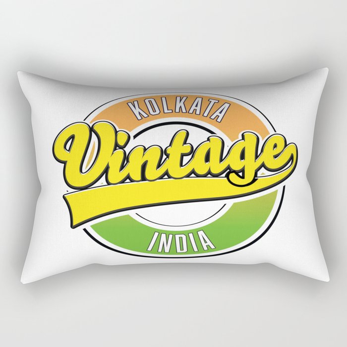 Kolkata vintage style logo Rectangular Pillow